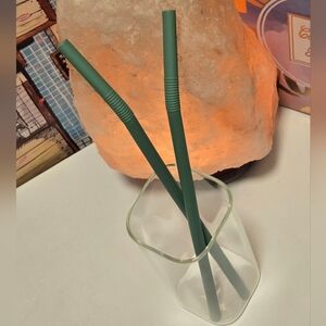 2/$10 Reusable Teal Silicone Straws ~ Set of 2